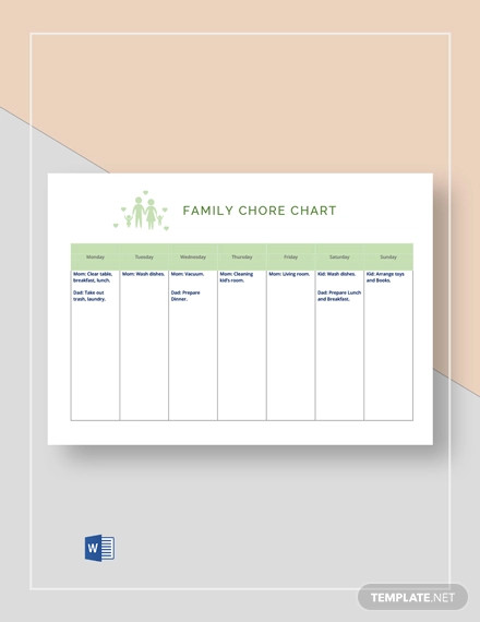 Family Chore Chart Pdf