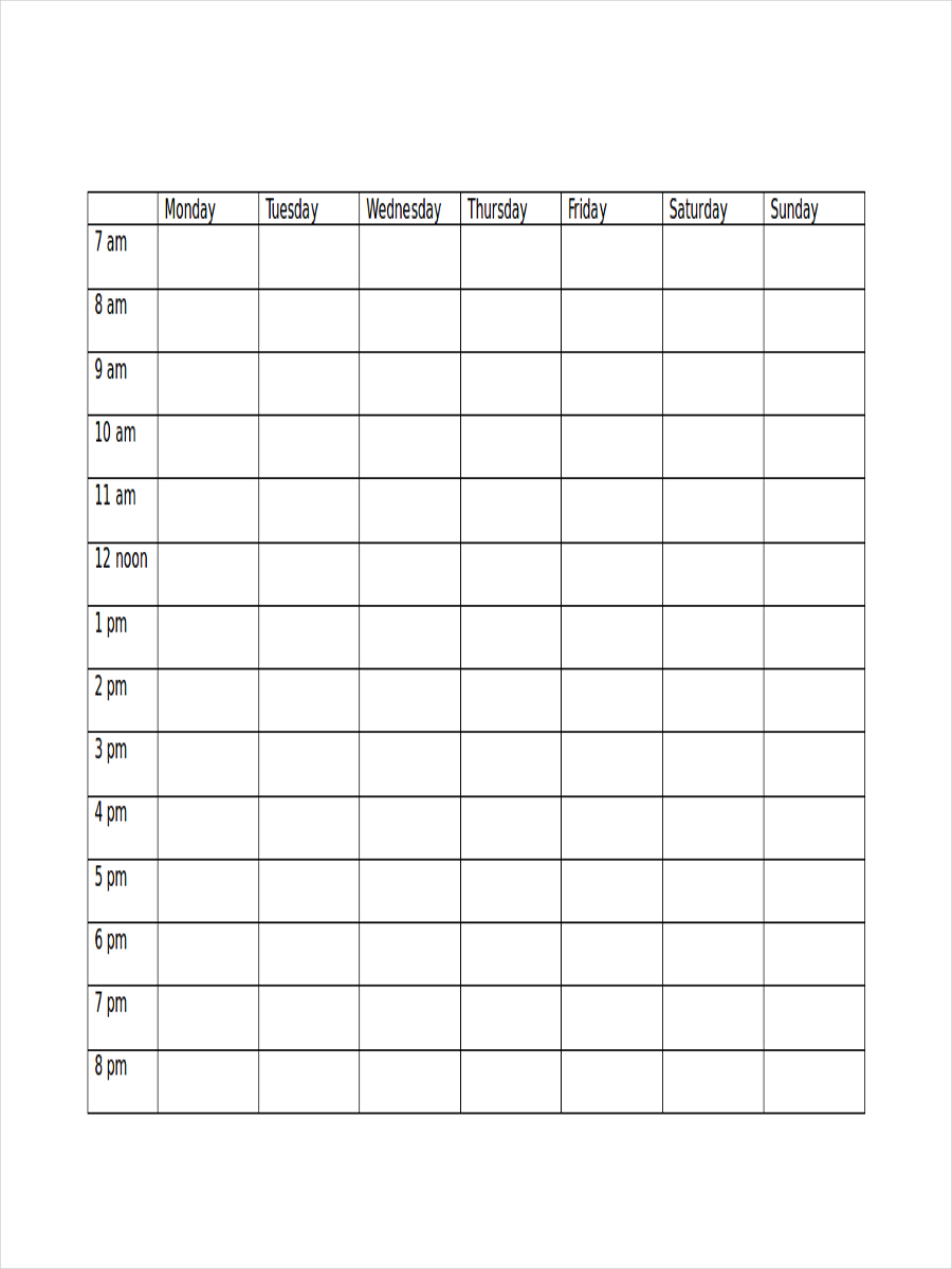 School Schedule - Examples