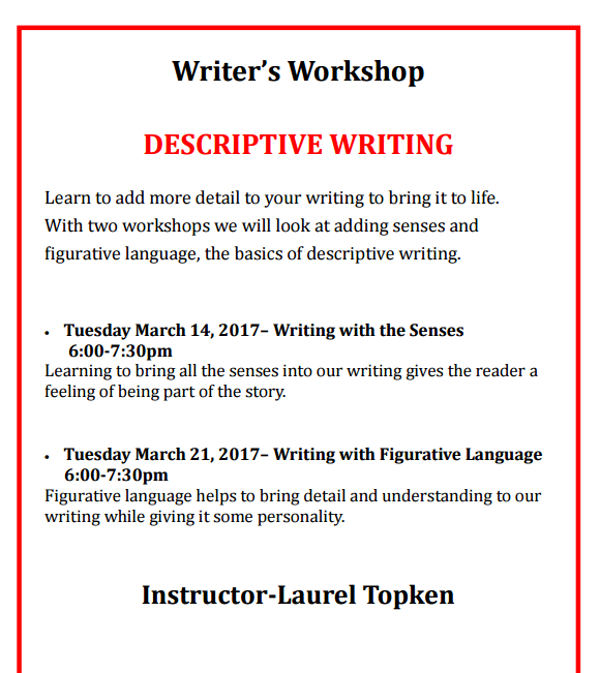 Descriptive Writing Examples 4th Grade