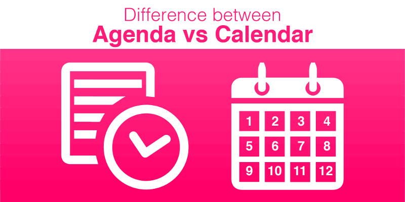 Difference Between Agenda And Calendar Examples