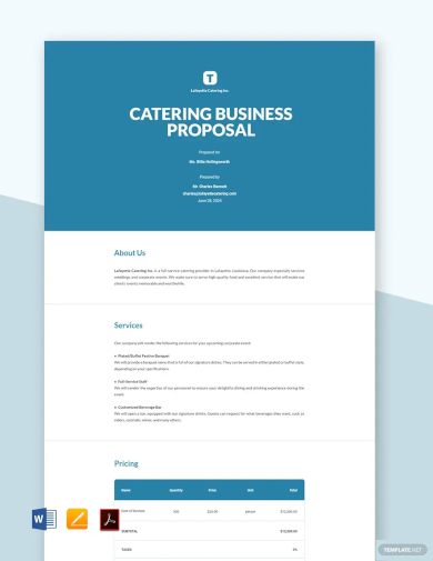 Catering Business Proposal Template 1