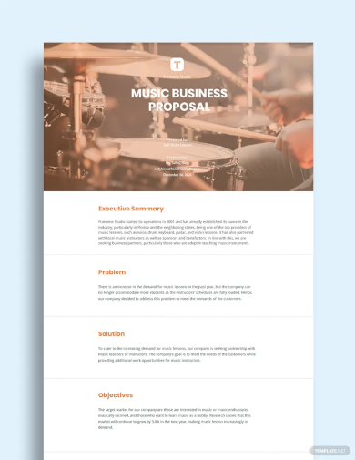 music business proposal template