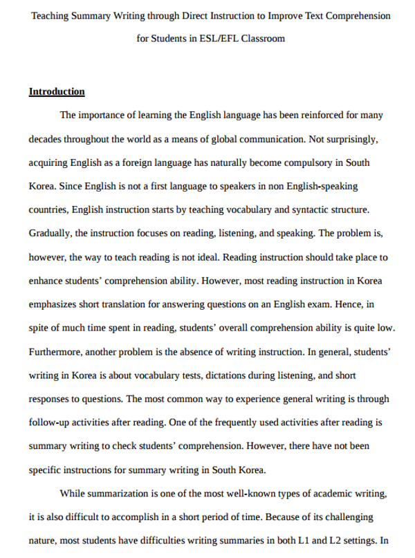 sample passages for summary writing