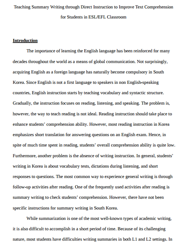 summary essay composition