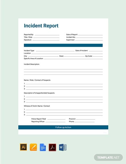 Free 42 Incident Report Examples Samples In Pdf Google Docs