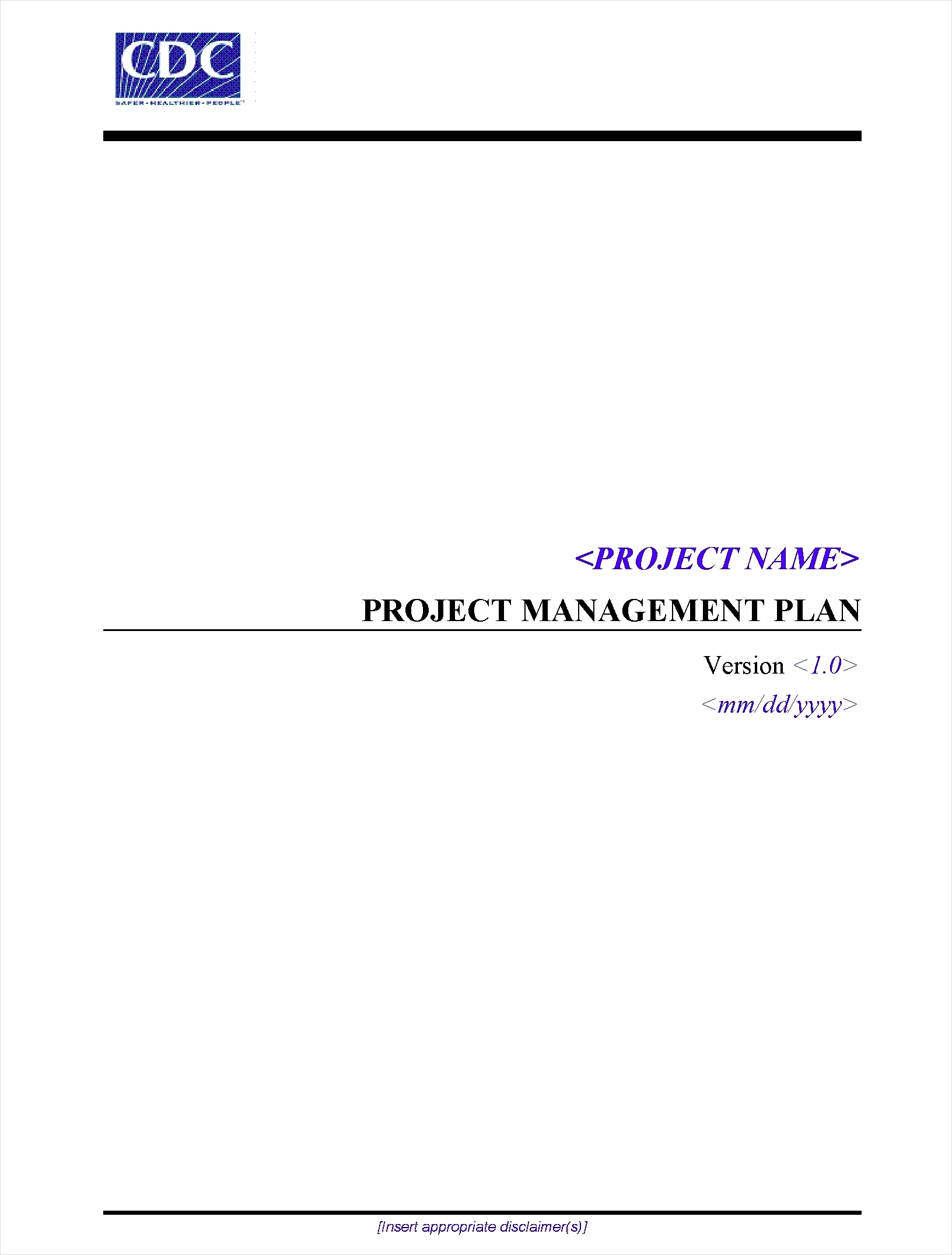 project management plan template