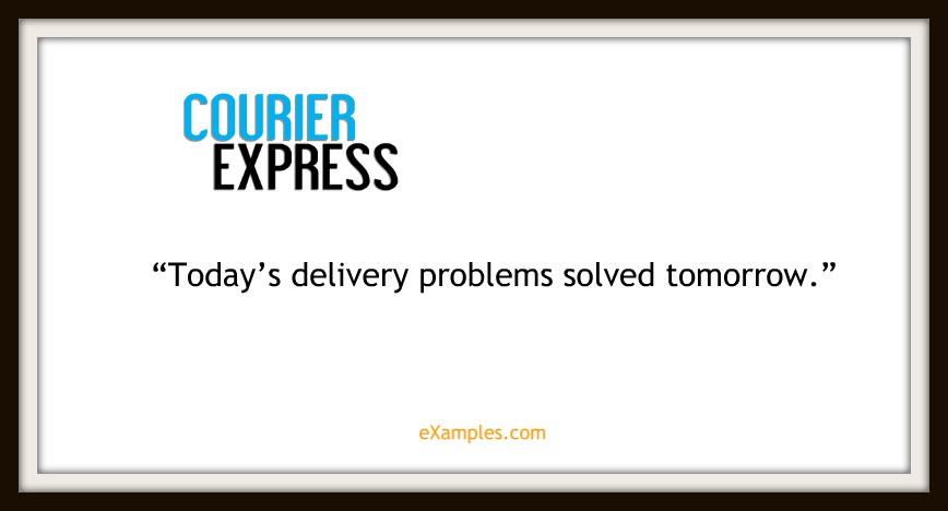 Courier Express: "Today's delivery problems solved tomorrow"