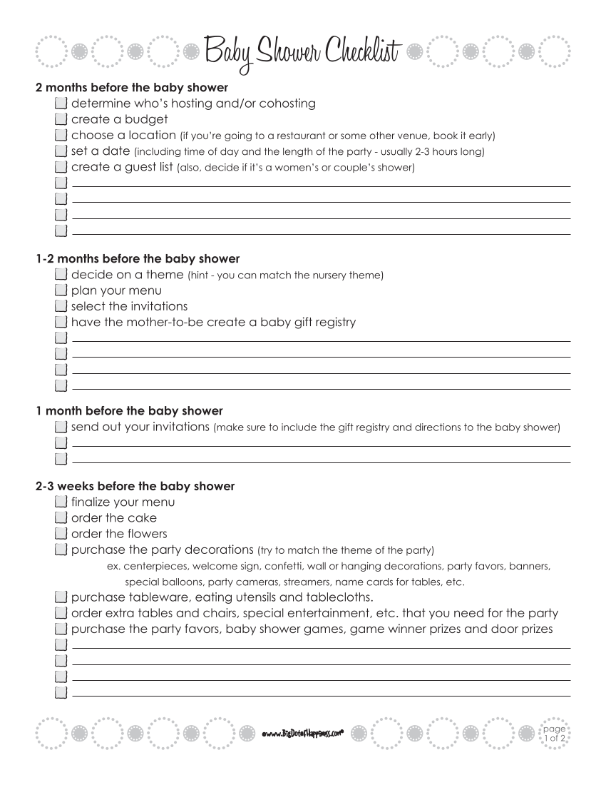 1 baby shower checklist pdf 0511111