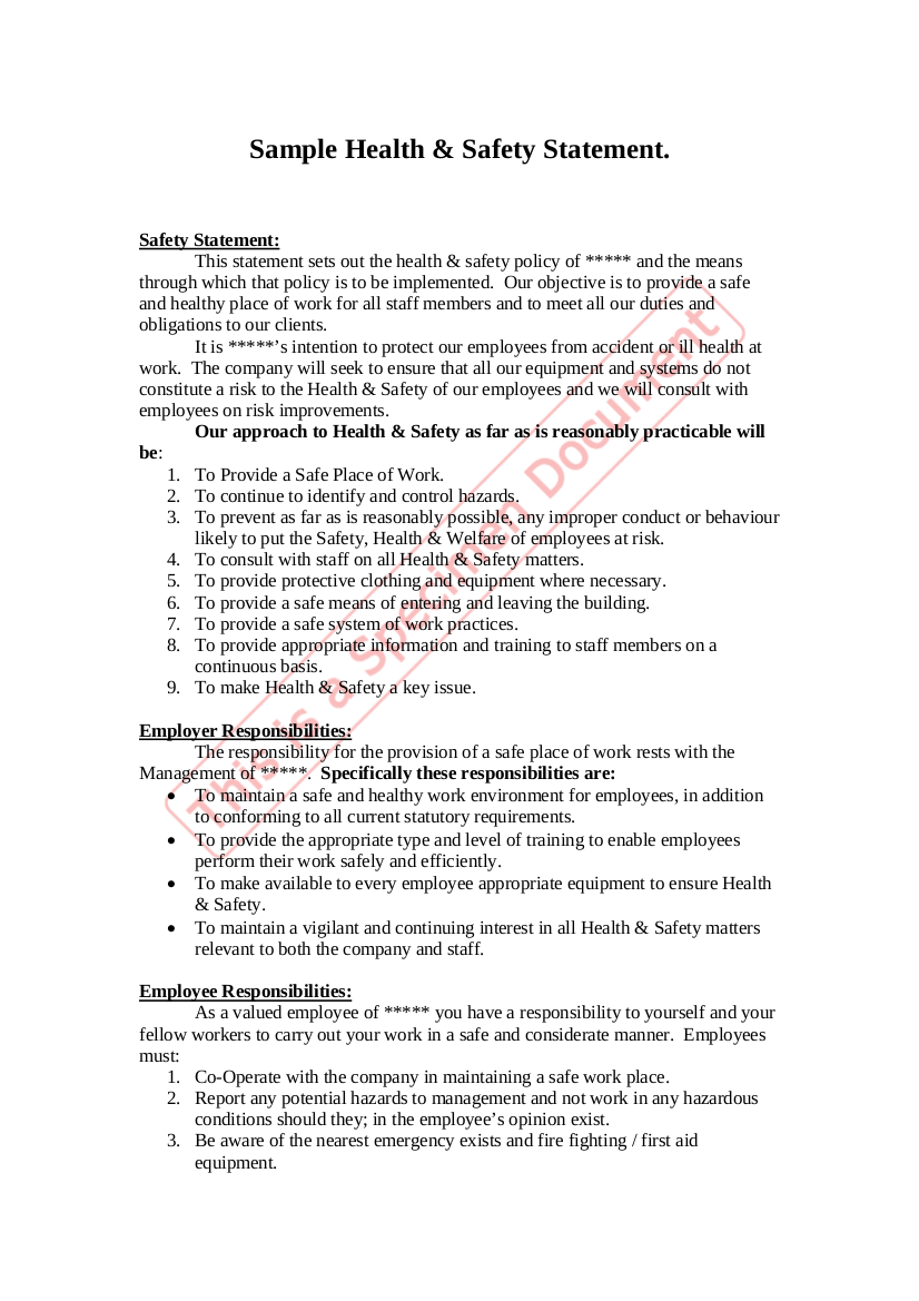 FREE 21+ Health and Safety Policy Examples in PDF | Google Docs | Pages