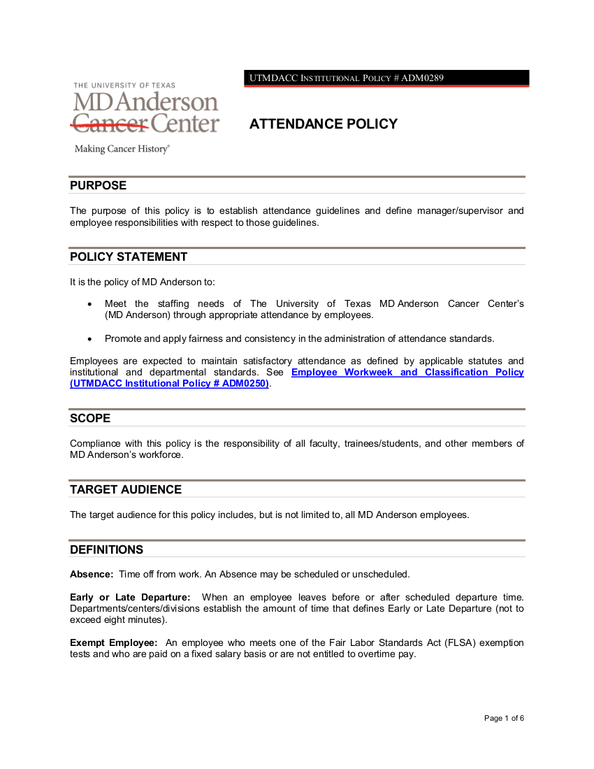 Attendance Policy 15 Examples Format Pdf 6885