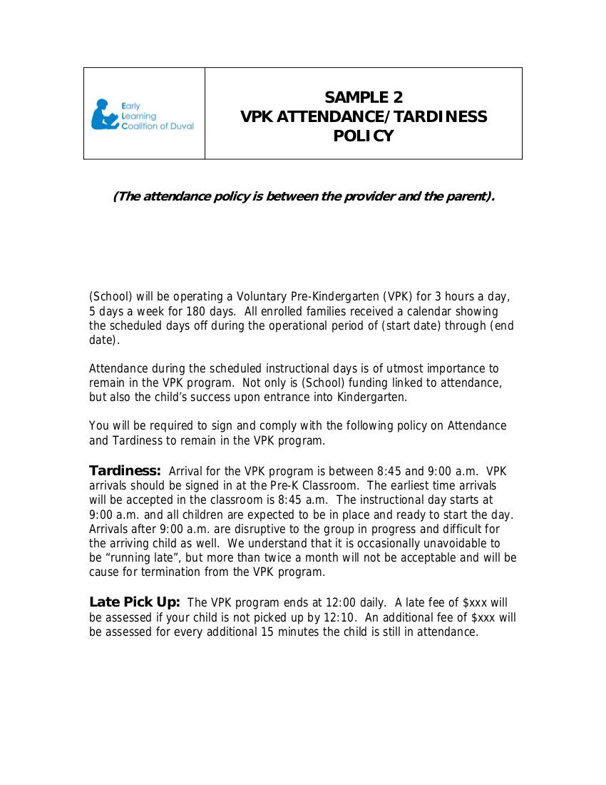 Sample Write Up For Attendance Issues