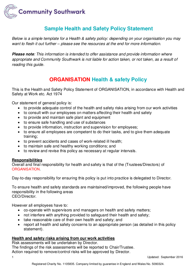 Policy Examples In Healthcare HealthSafety Policy - 23+ Examples, Format, Pdf | Examples