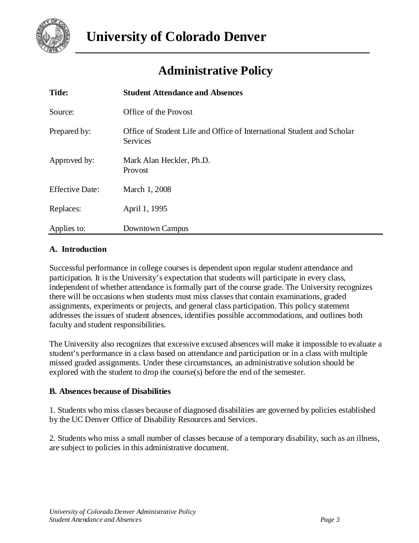 Attendance Policy 15+ Examples, Format, Pdf