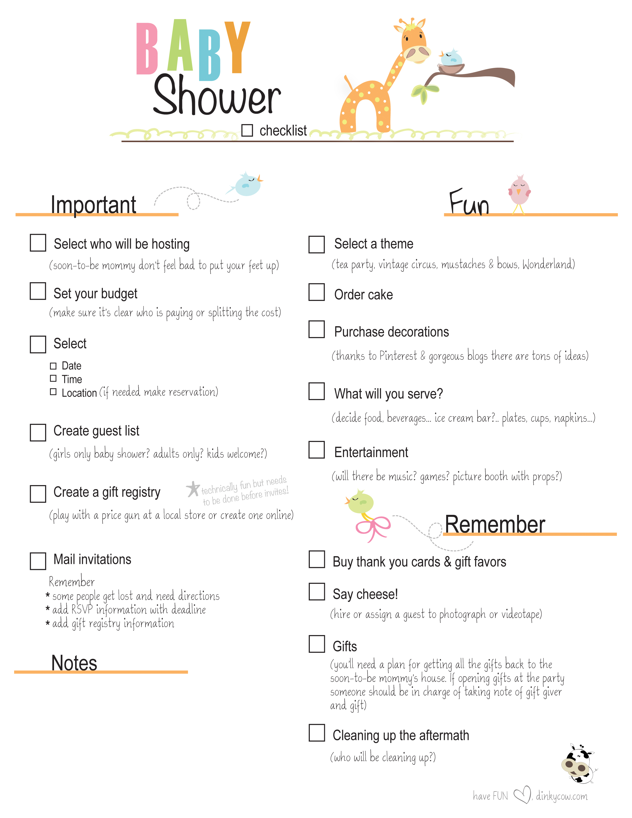 8 baby shower checklist planning free download print1