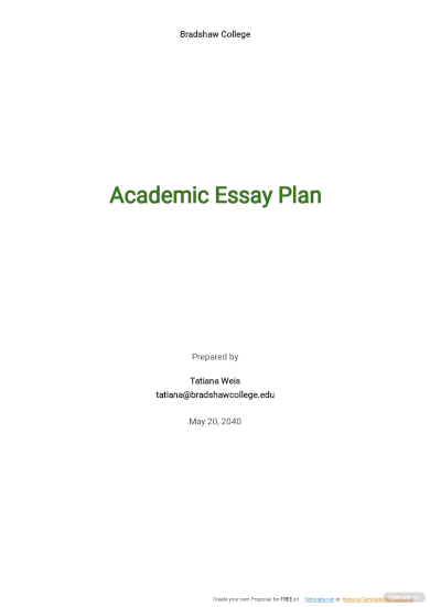 academic essay plan template