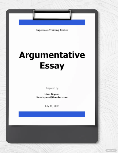 argumentative essay writing template