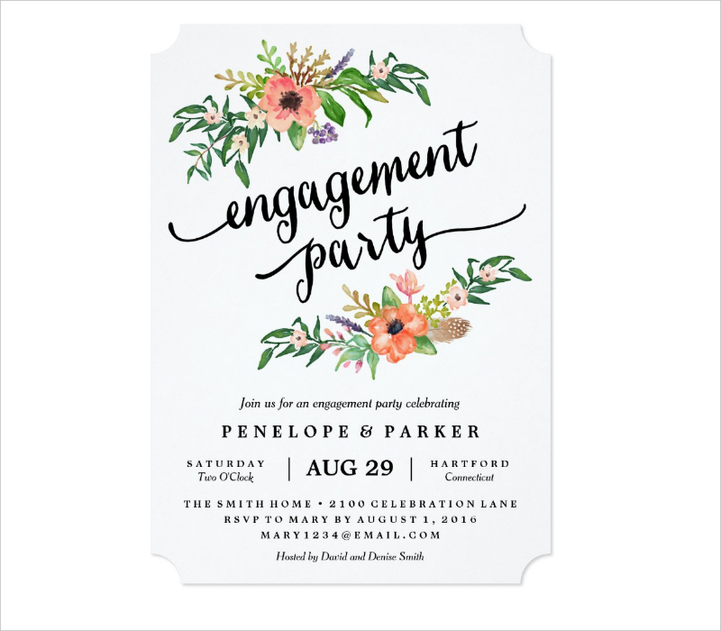 boho engagement party invitation