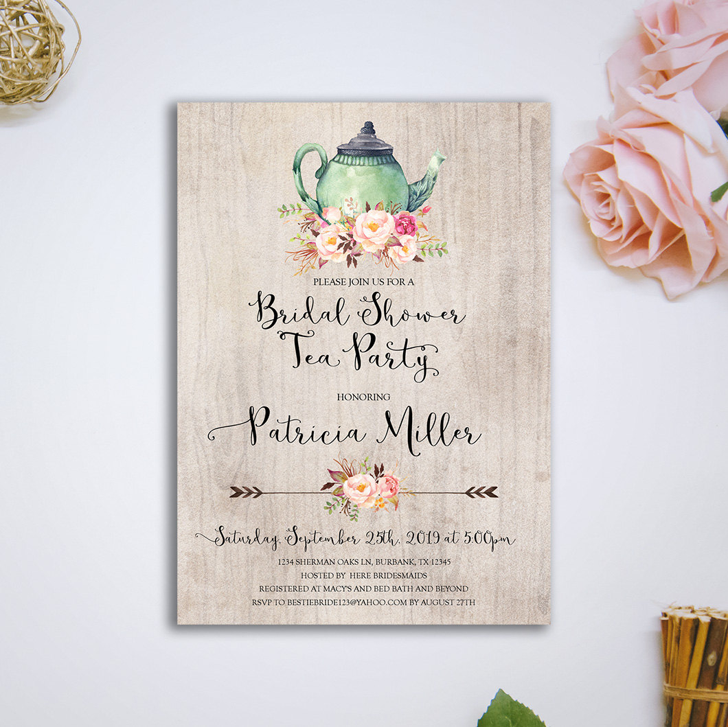 bridal shower tea party invitation