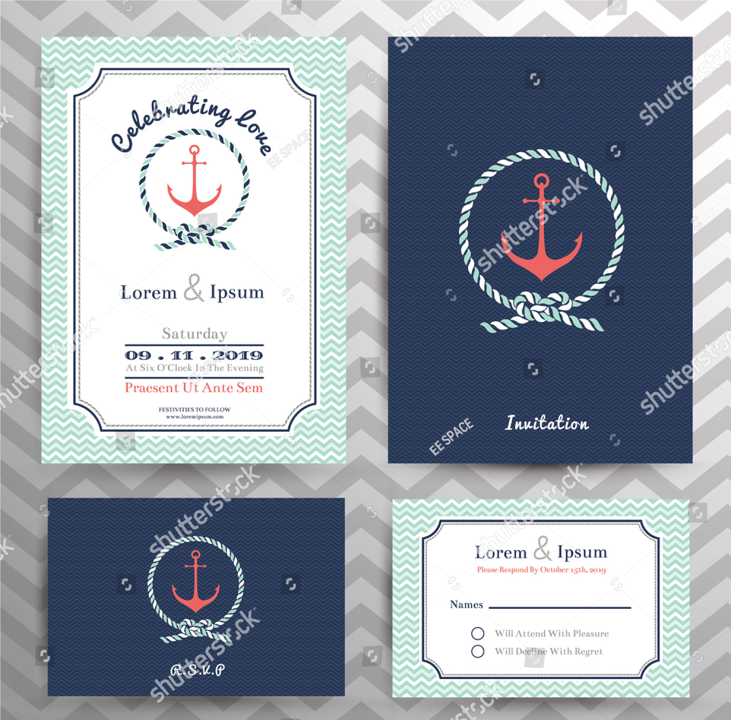 FREE 14+ Nautical Wedding Invitation Designs & Examples in Word | PSD ...