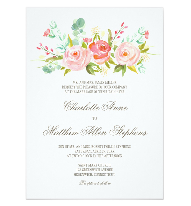 Classic Rose Garden Elegant Wedding Invitation