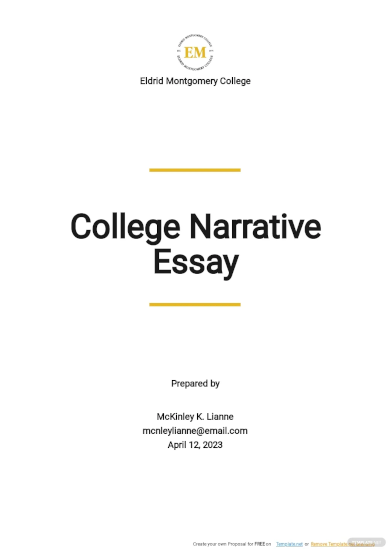 college narrative essay template