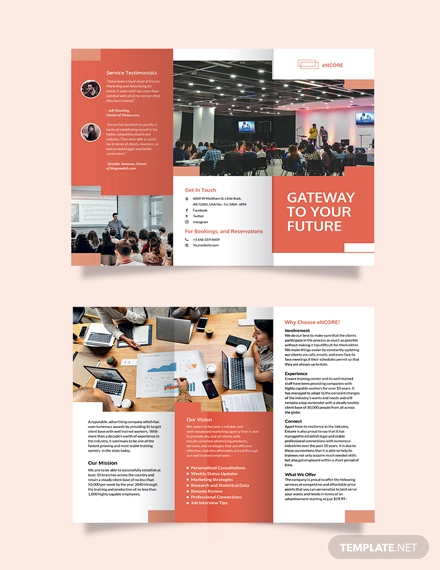 corporate training tri fold brochure template