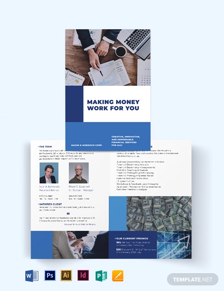 Financial Services Bi Fold Brochure Template