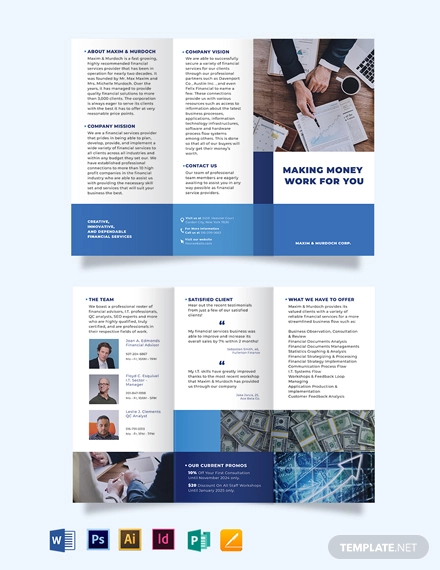 Financial Services Tri Fold Brochure Template