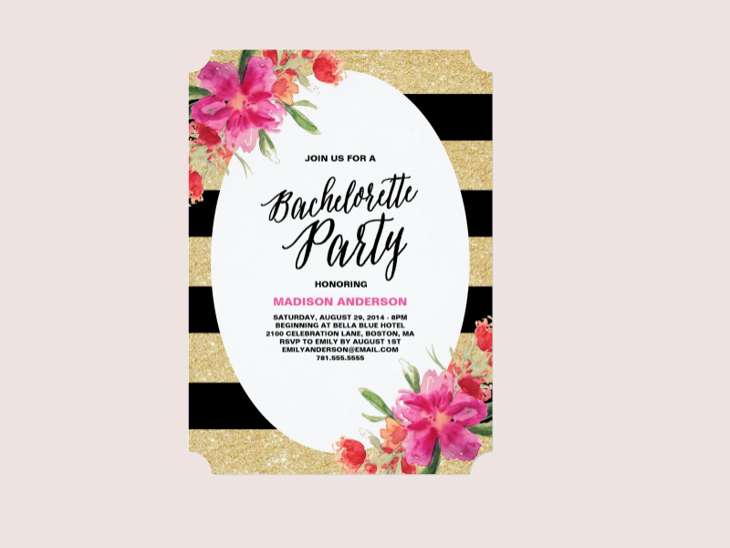 floral bachelorette party invitation