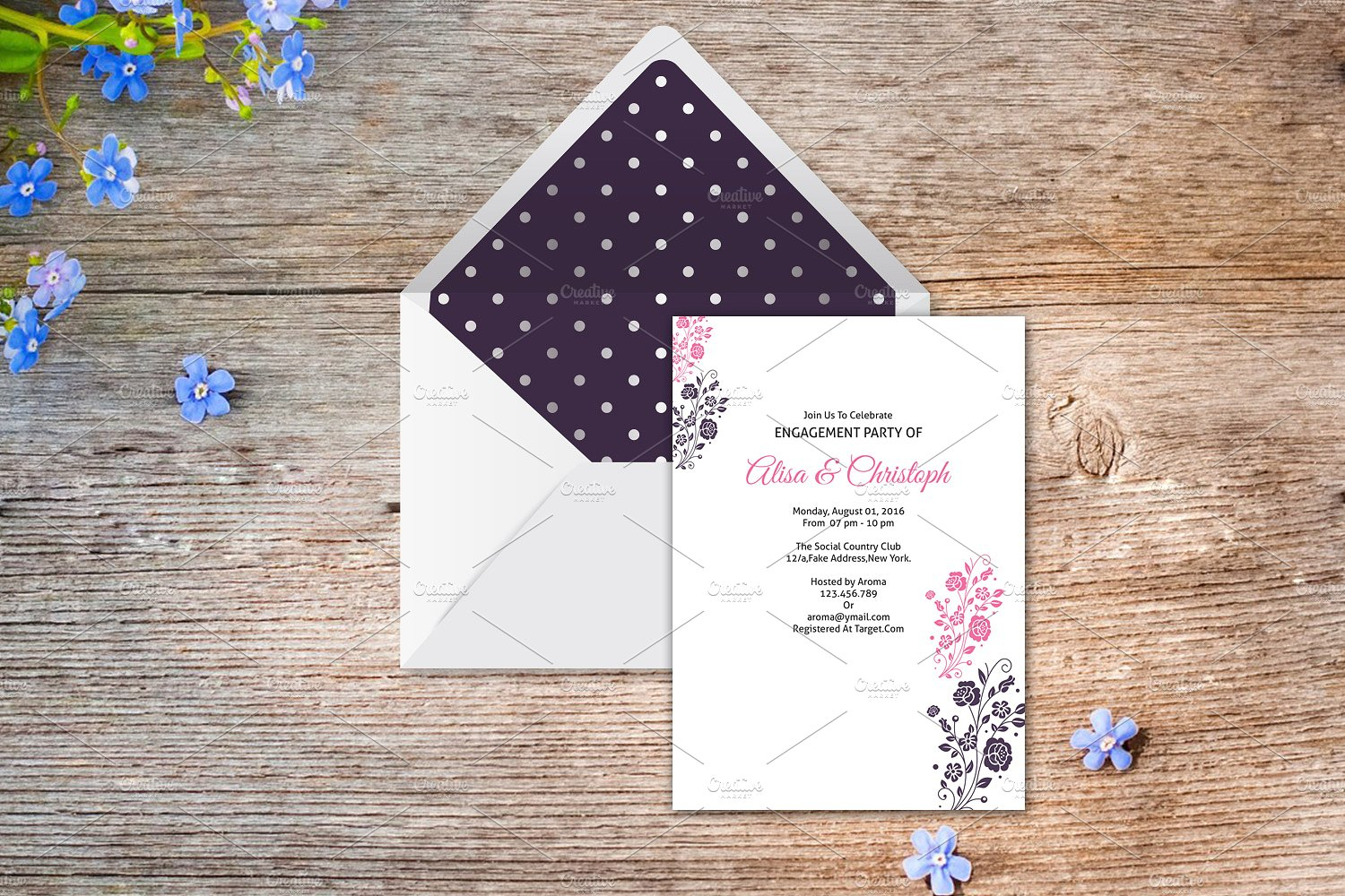 floral engagement party invitation