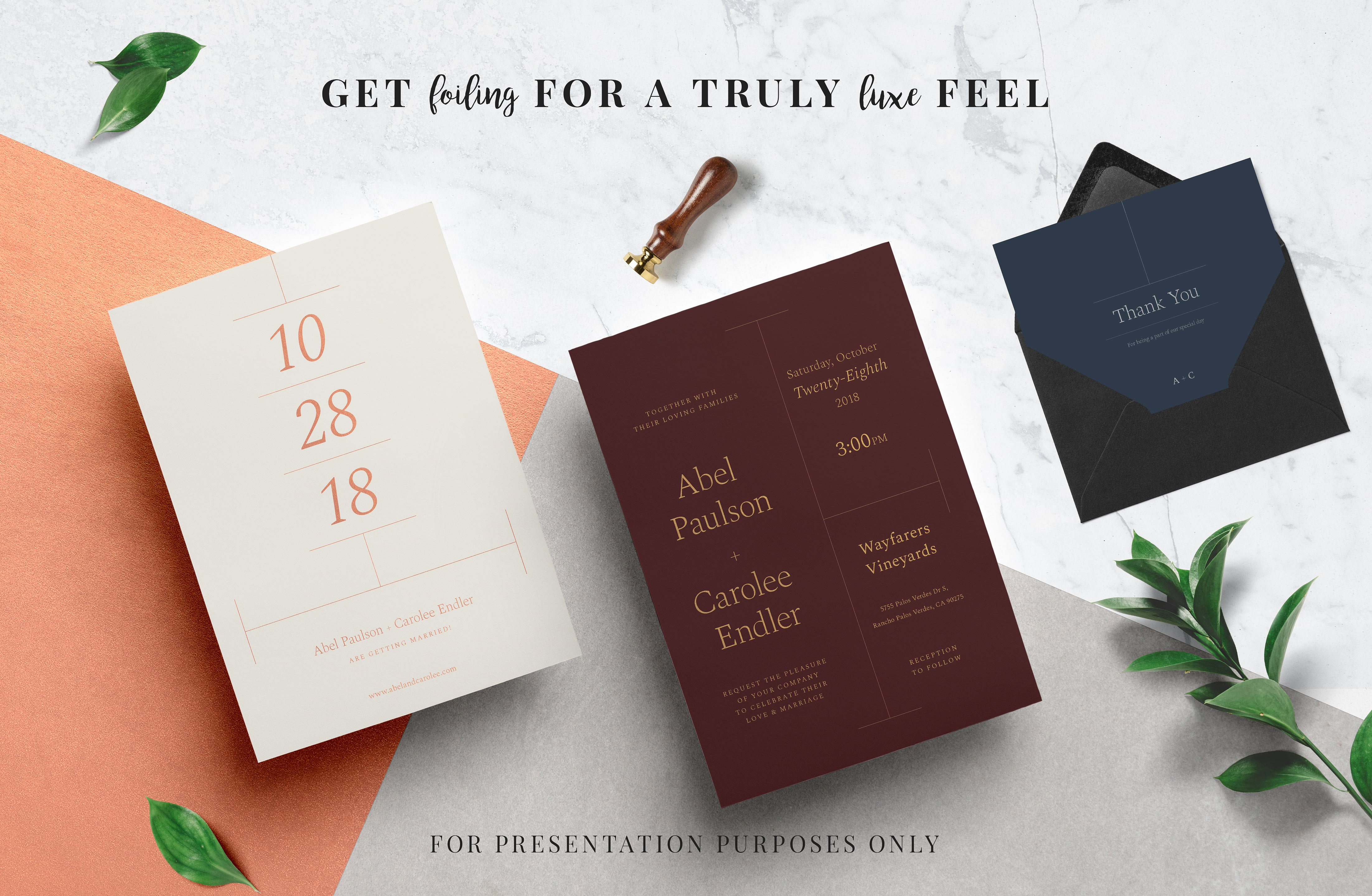 minimalist chic wedding invitation design