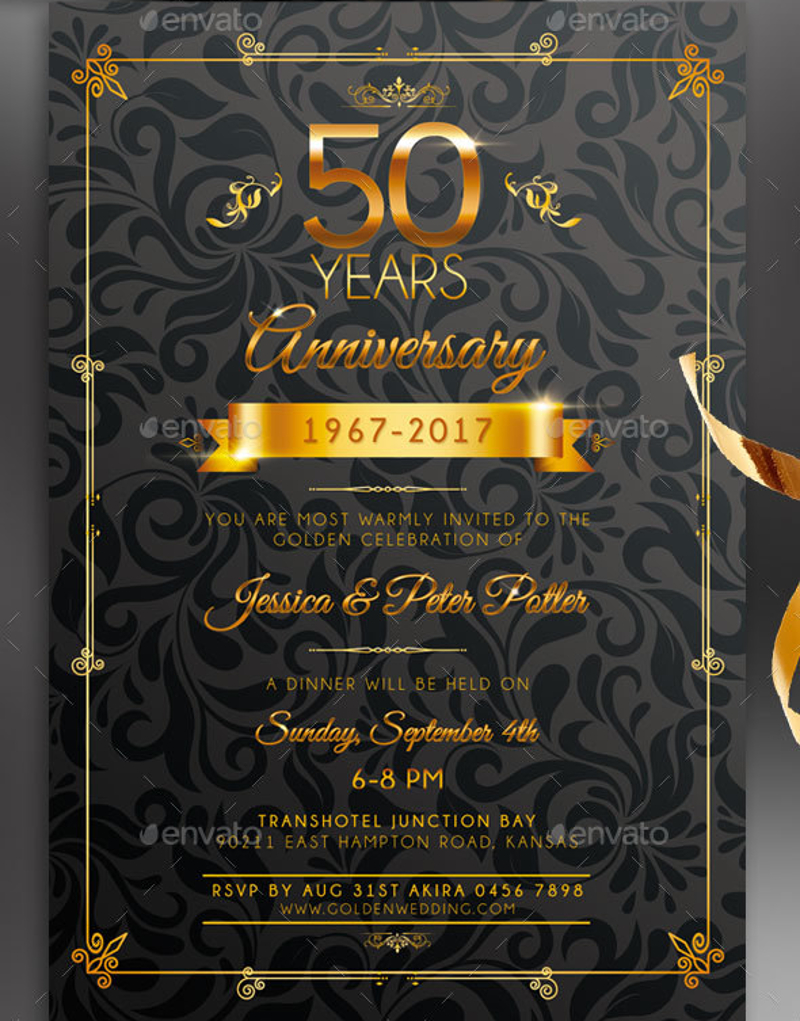 50th Wedding Anniversary Invitation 15 Examples Format Pdf Examples