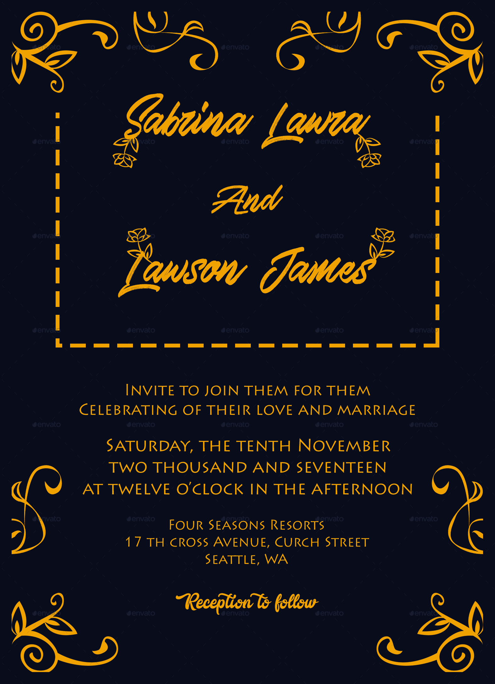 modern printable wedding invitation