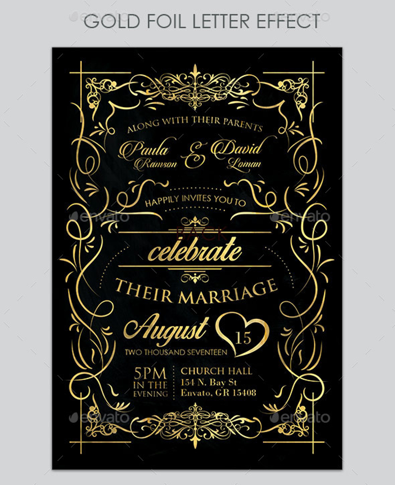 modern victorian wedding invitation