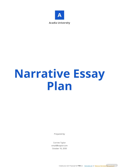 narrative essay outline template