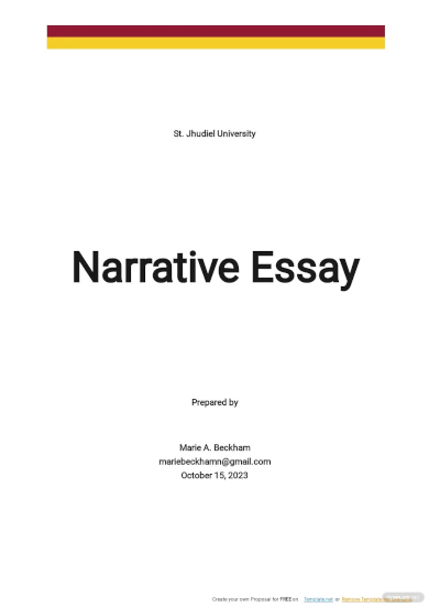 Narrative Essay Template