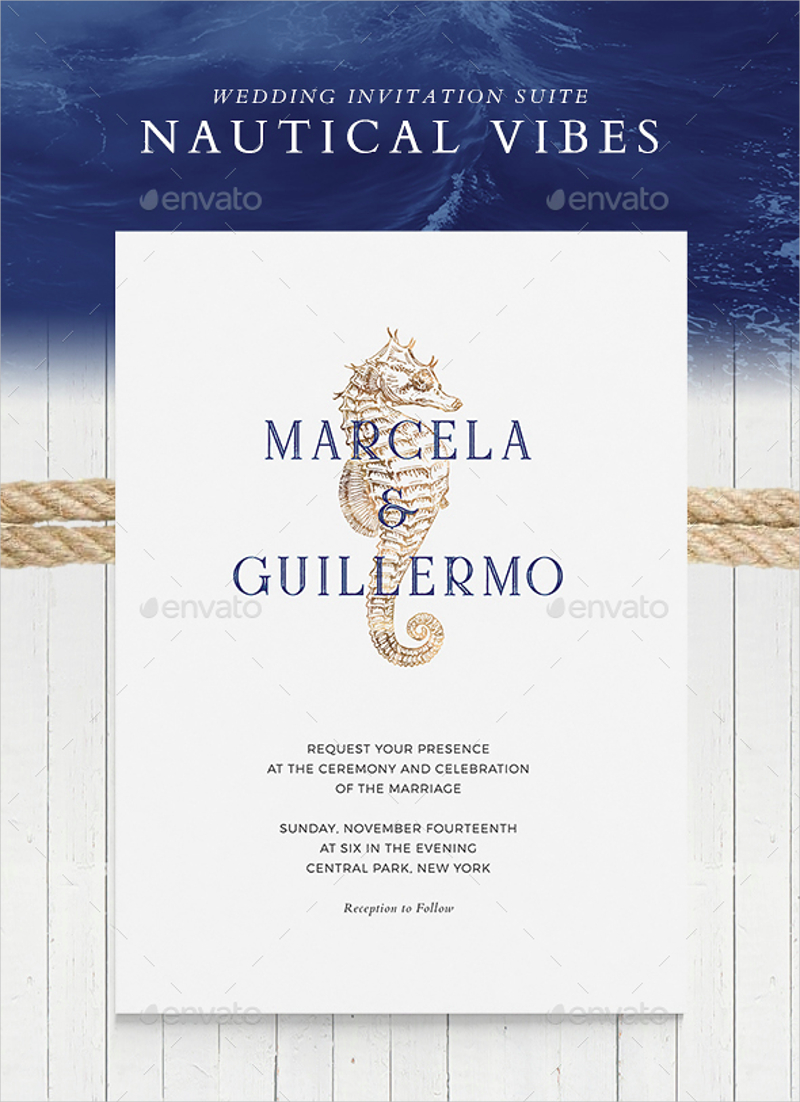 nautical vibes wedding invitation