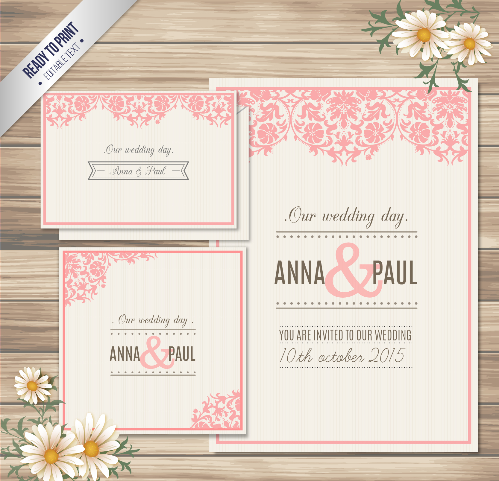 ornamental wedding invitation card