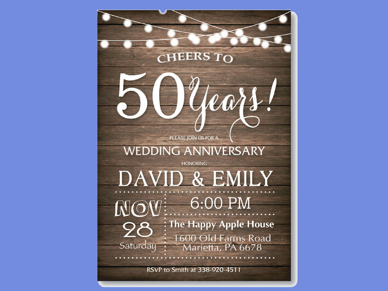 printable 50th wedding anniversary invitation