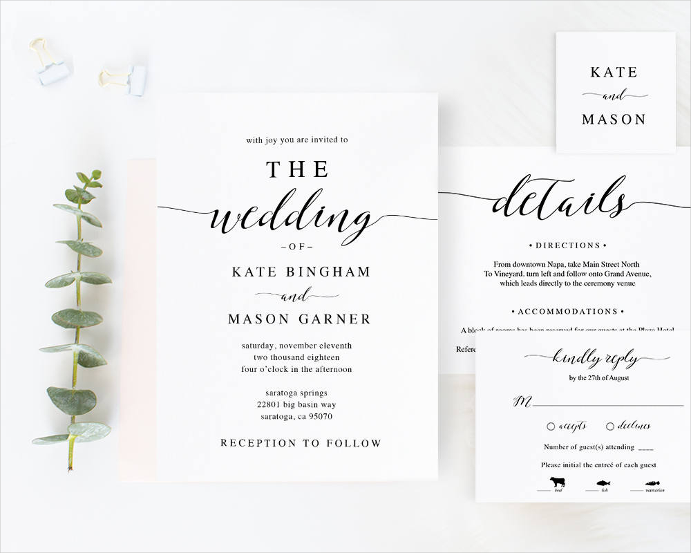 printable diy wedding invitation