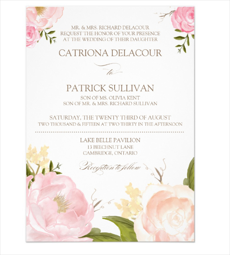 Romantic Wedding Invitation - 19+ Examples, Format, Pdf | Examples