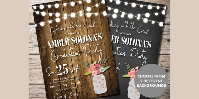 Rustic Graduation Party Invitation