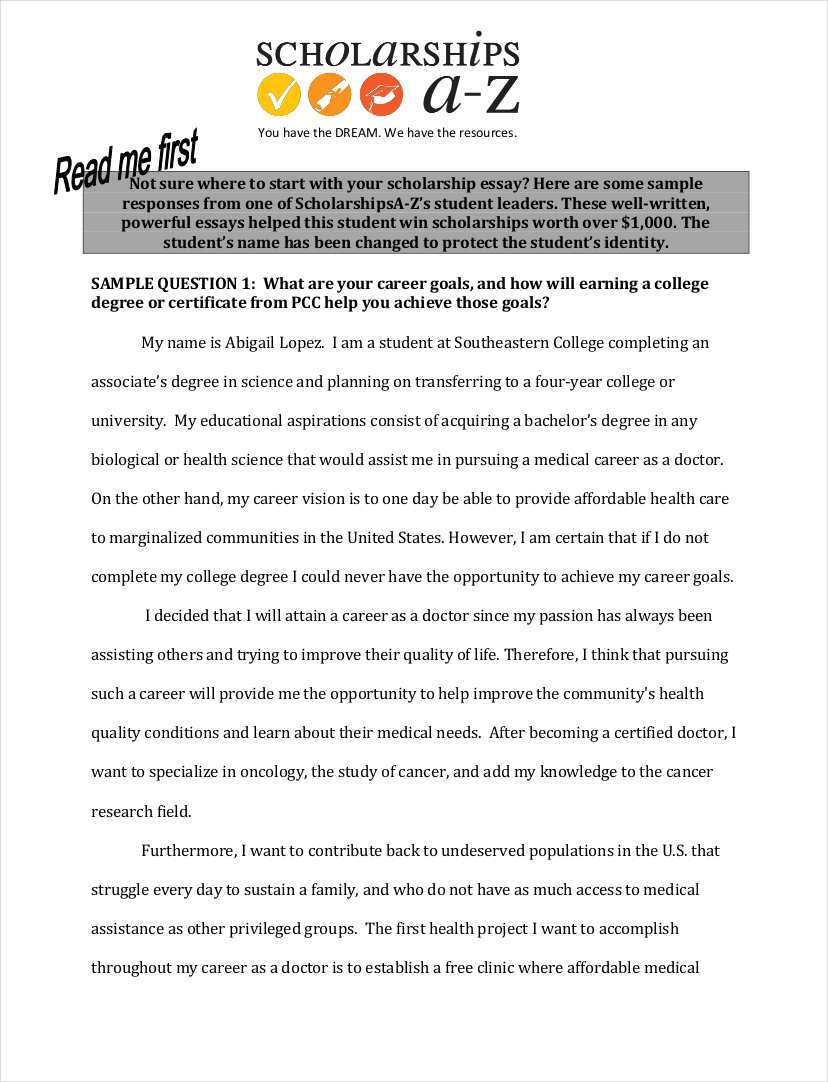 sample scholarship essay in pdf1