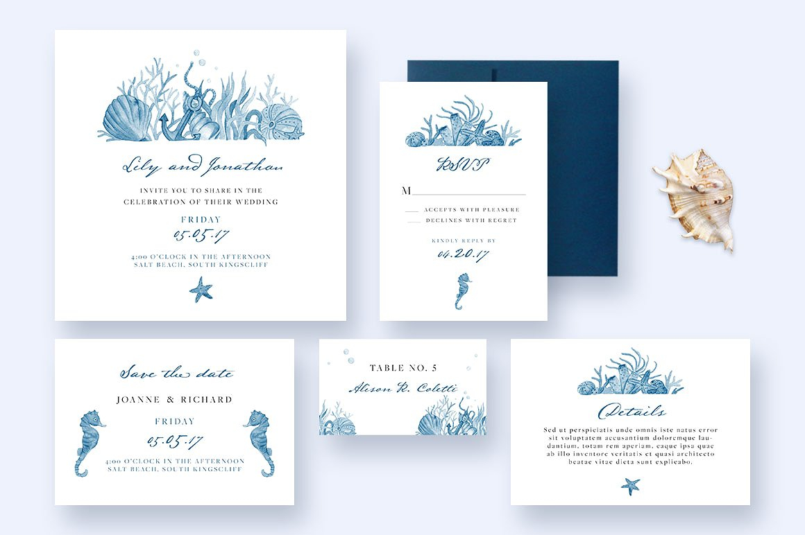 Sea Nautical Wedding Invitation