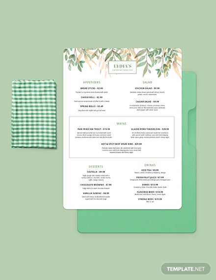 Catering Menu 10 Examples Format Pdf Examples 4177