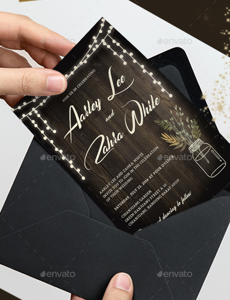 simple rustic wedding invitation