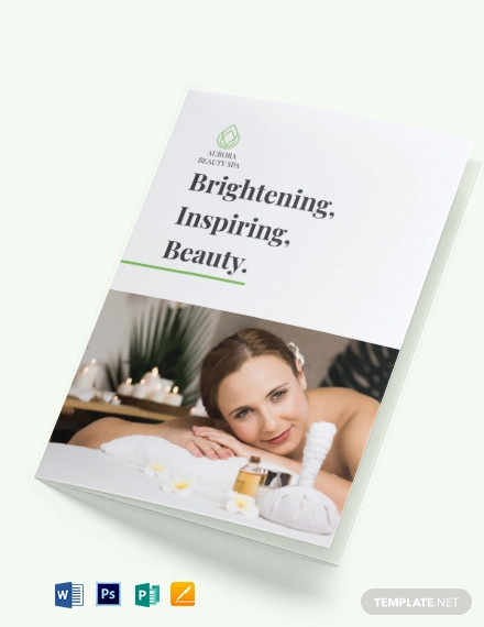 spa service bi fold brochure template