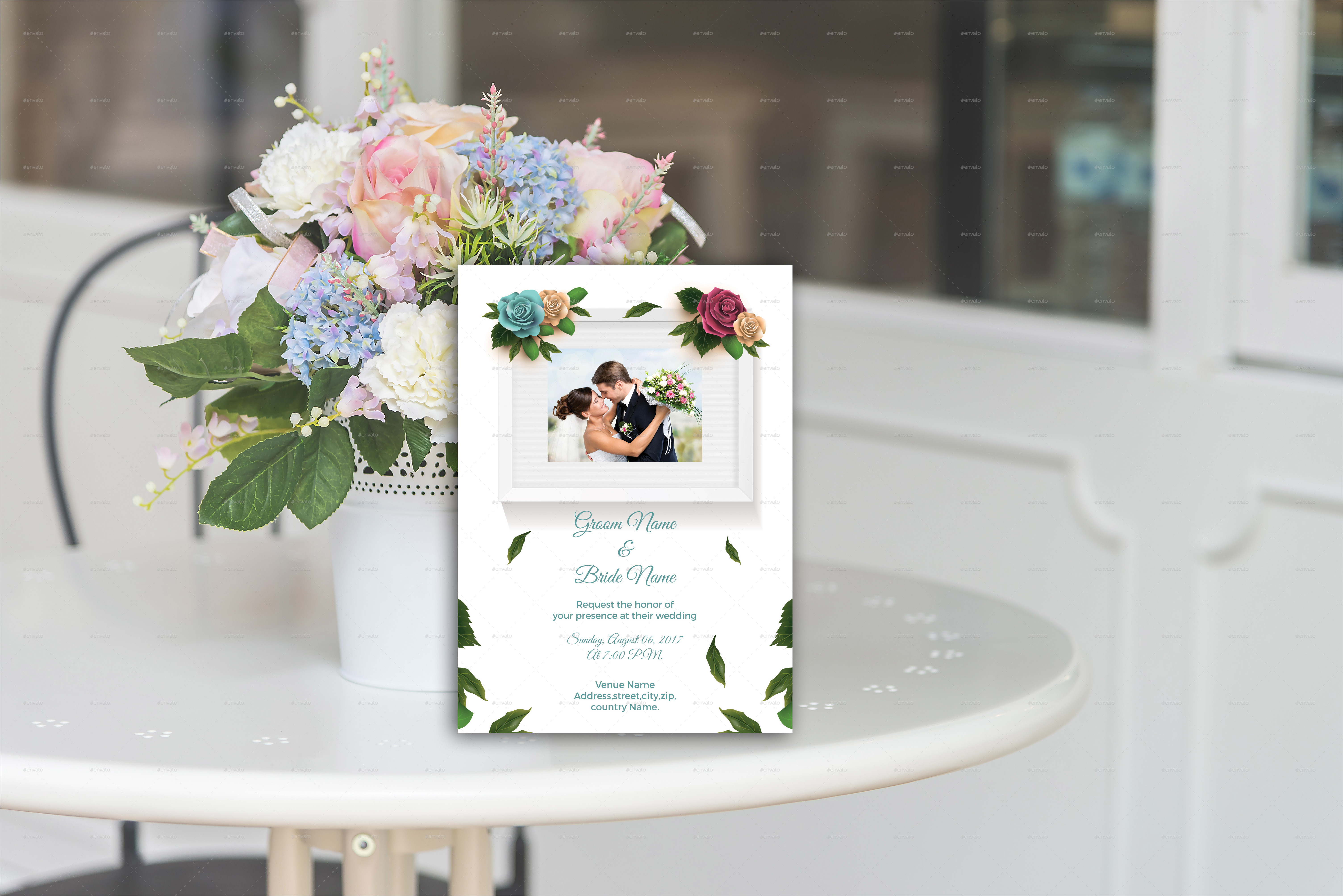 stylish garden wedding invitation1