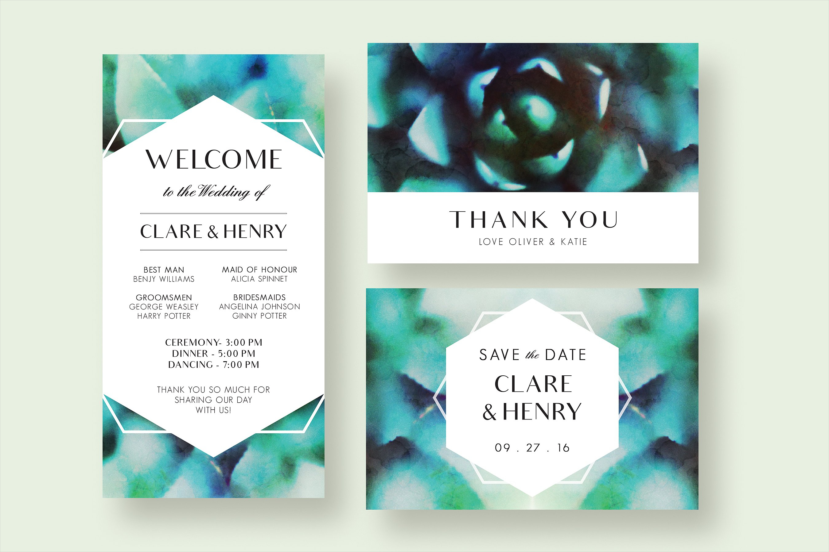 succulent wedding invitation