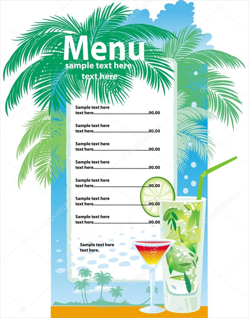 Summer Drink Menu